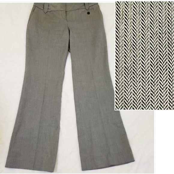 LOFT Pants - Loft Julie Herringbone Gray Dress Pants